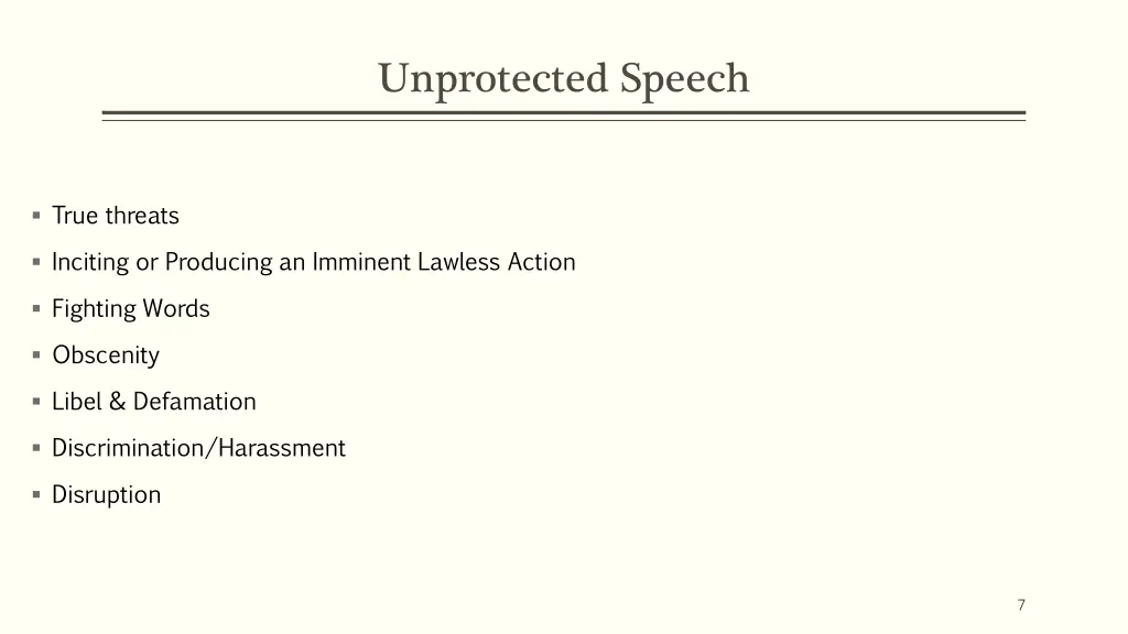 unprotected speech