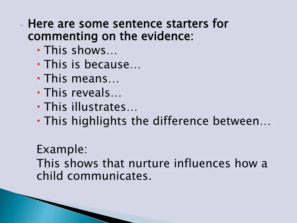 here are some sentence starters for commenting