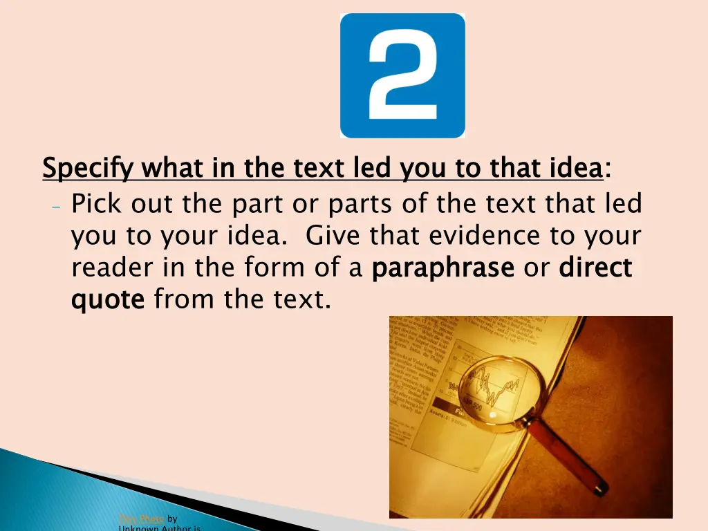 specify what in the text led you to that idea
