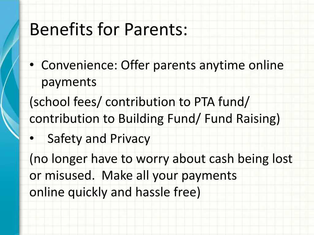 benefits for parents