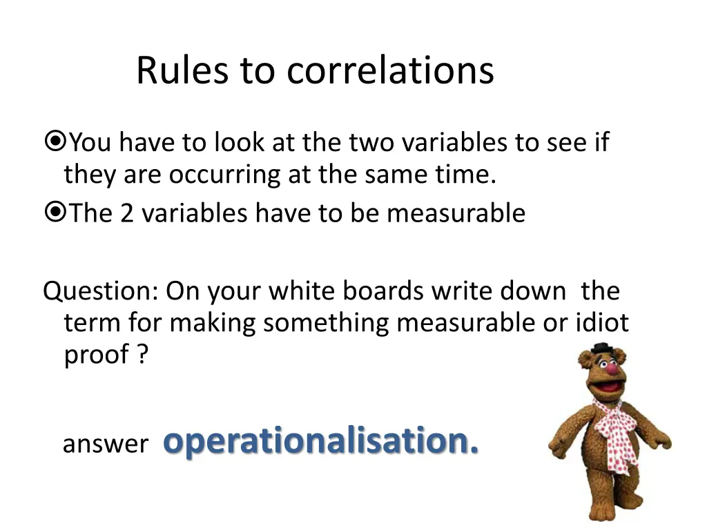 rules to correlations