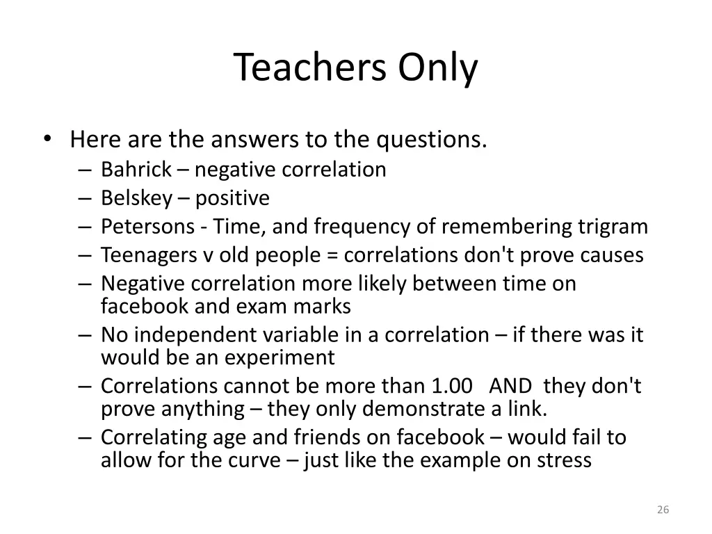 teachers only