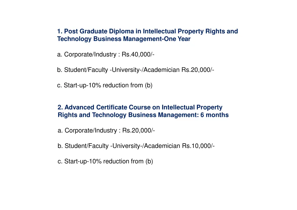 1 post graduate diploma in intellectual property