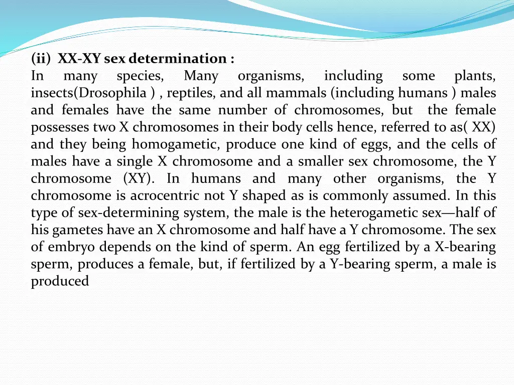 ii xx xy sex determination in many species