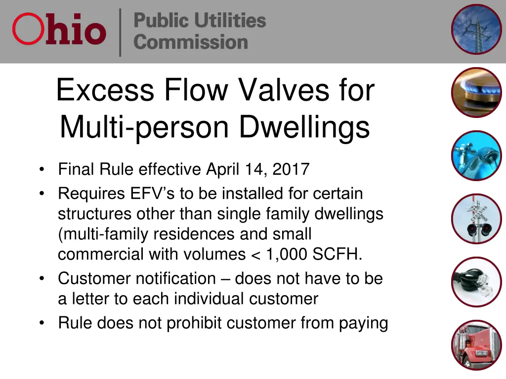 excess flow valves for multi person dwellings