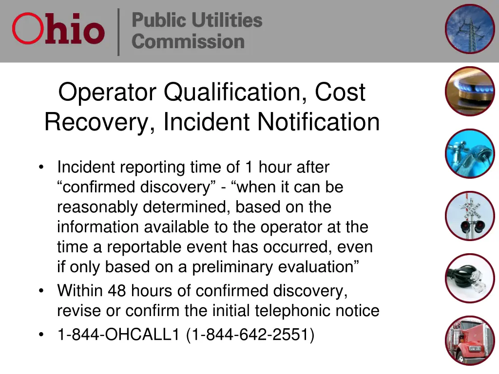 operator qualification cost recovery incident 1