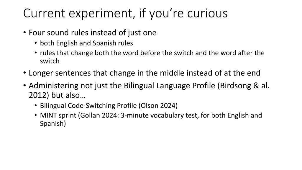 current experiment if you re curious