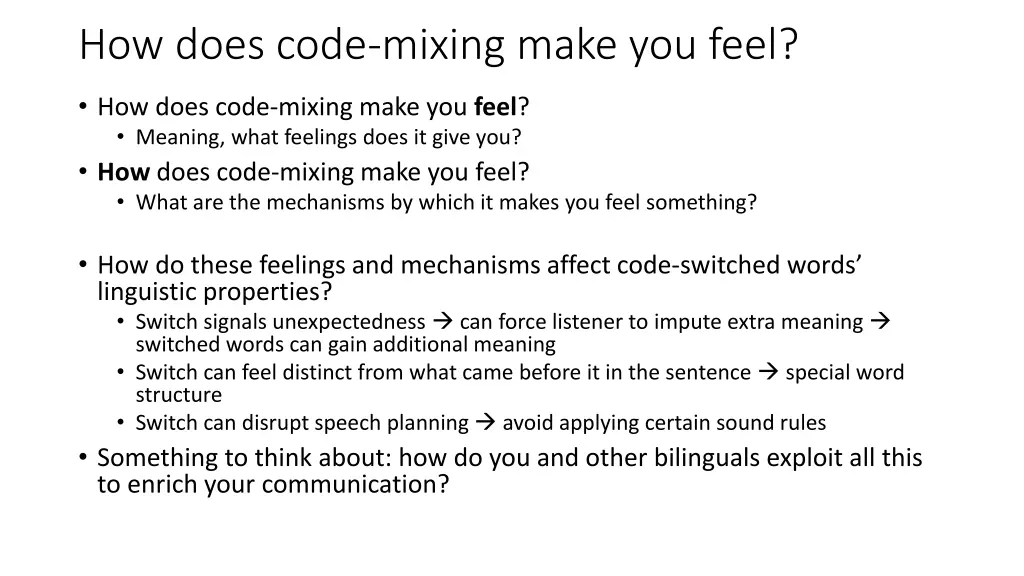 how does code mixing make you feel
