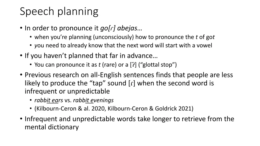 speech planning