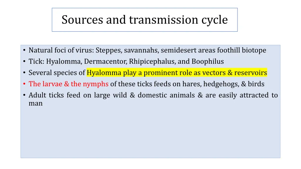 sources and transmission cycle