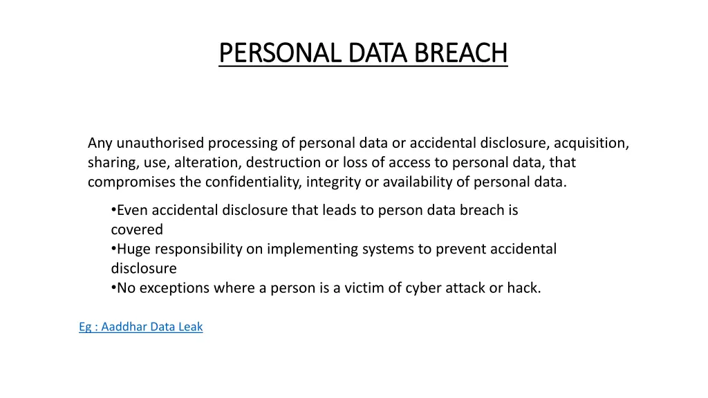 personal data breach personal data breach