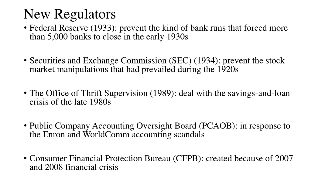 new regulators federal reserve 1933 prevent