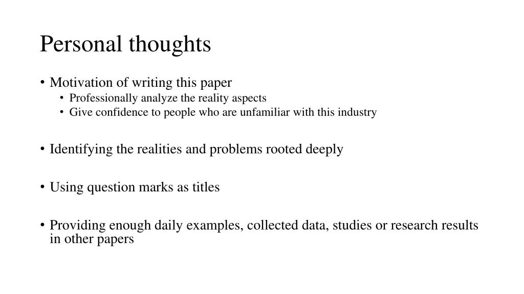 personal thoughts