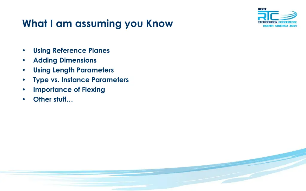 what i am assuming you know