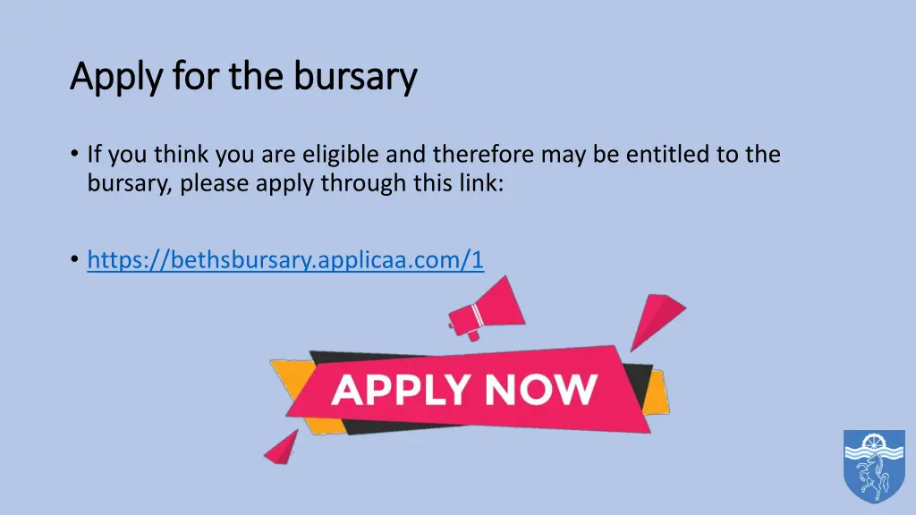 apply for the bursary apply for the bursary