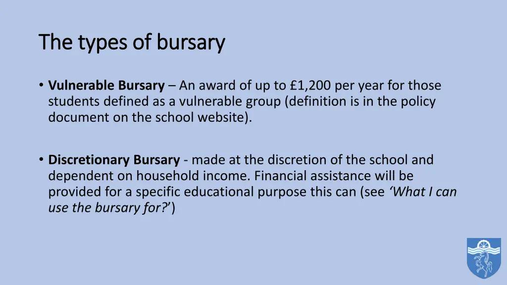 the types of bursary the types of bursary