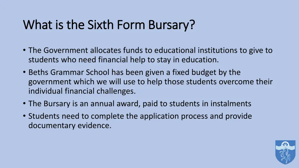 what is the sixth form bursary what is the sixth