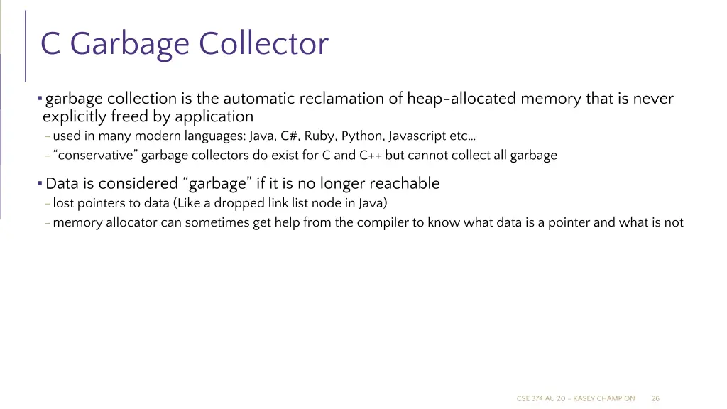 c garbage collector