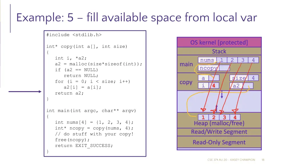 example 5 fill available space from local var