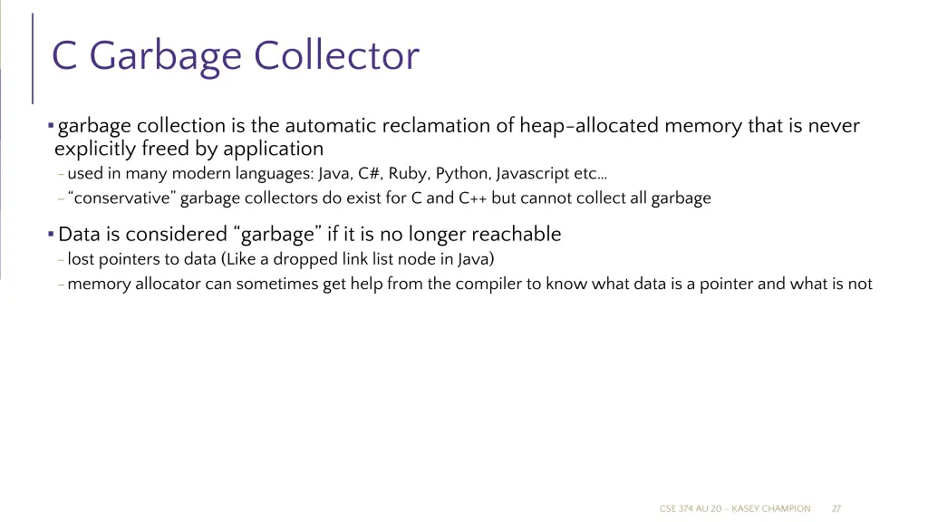 c garbage collector