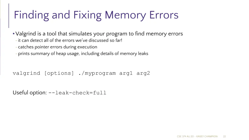 finding and fixing memory errors