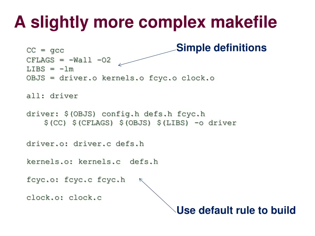 a slightly more complex makefile