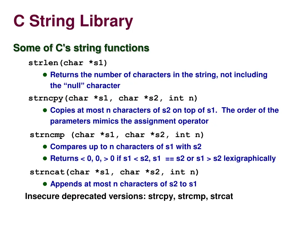 c string library