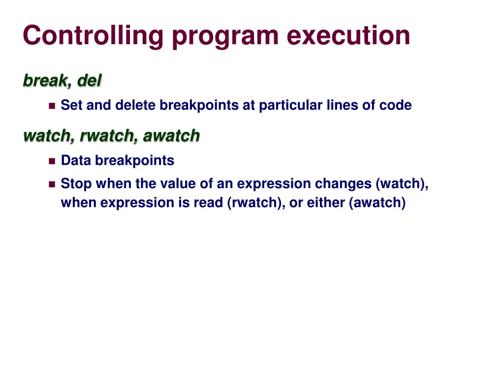 controlling program execution 1