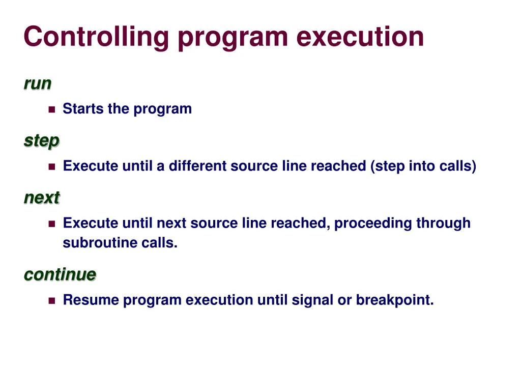controlling program execution