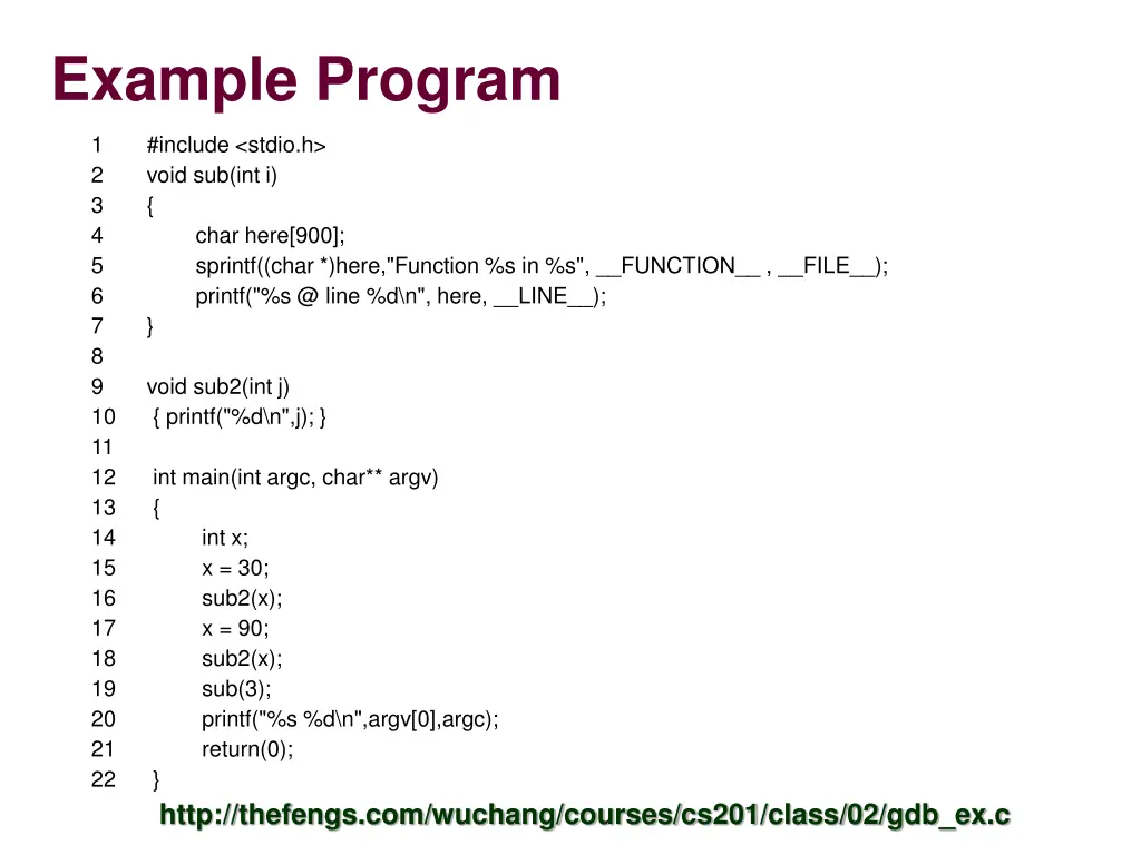 example program