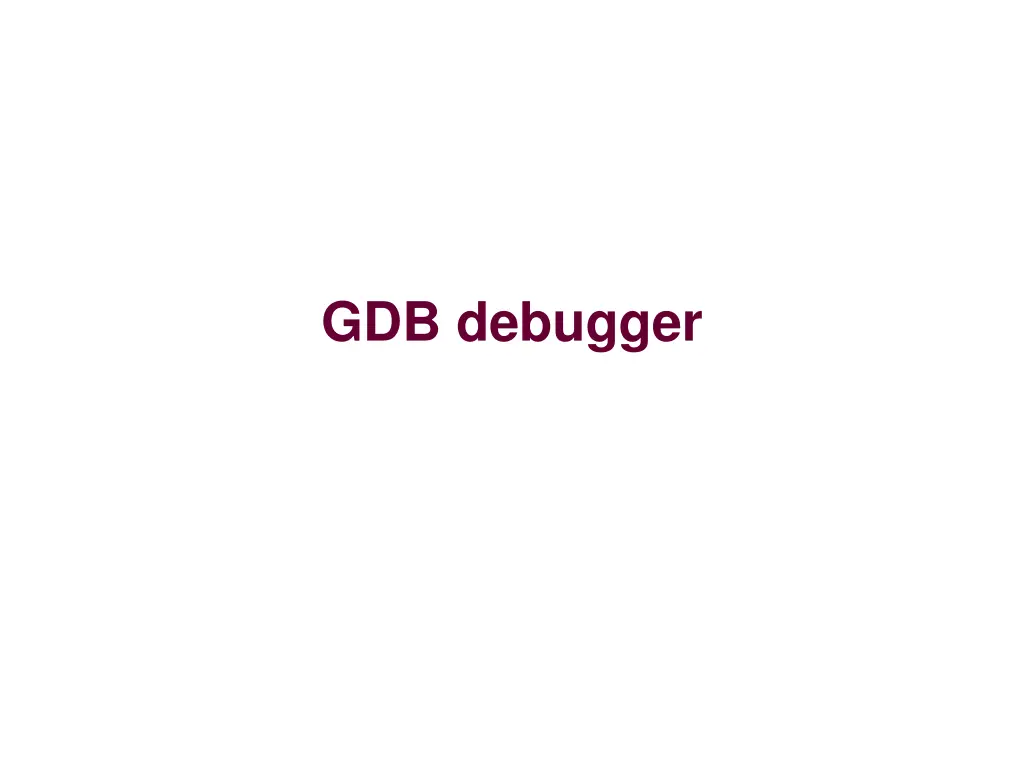 gdb debugger