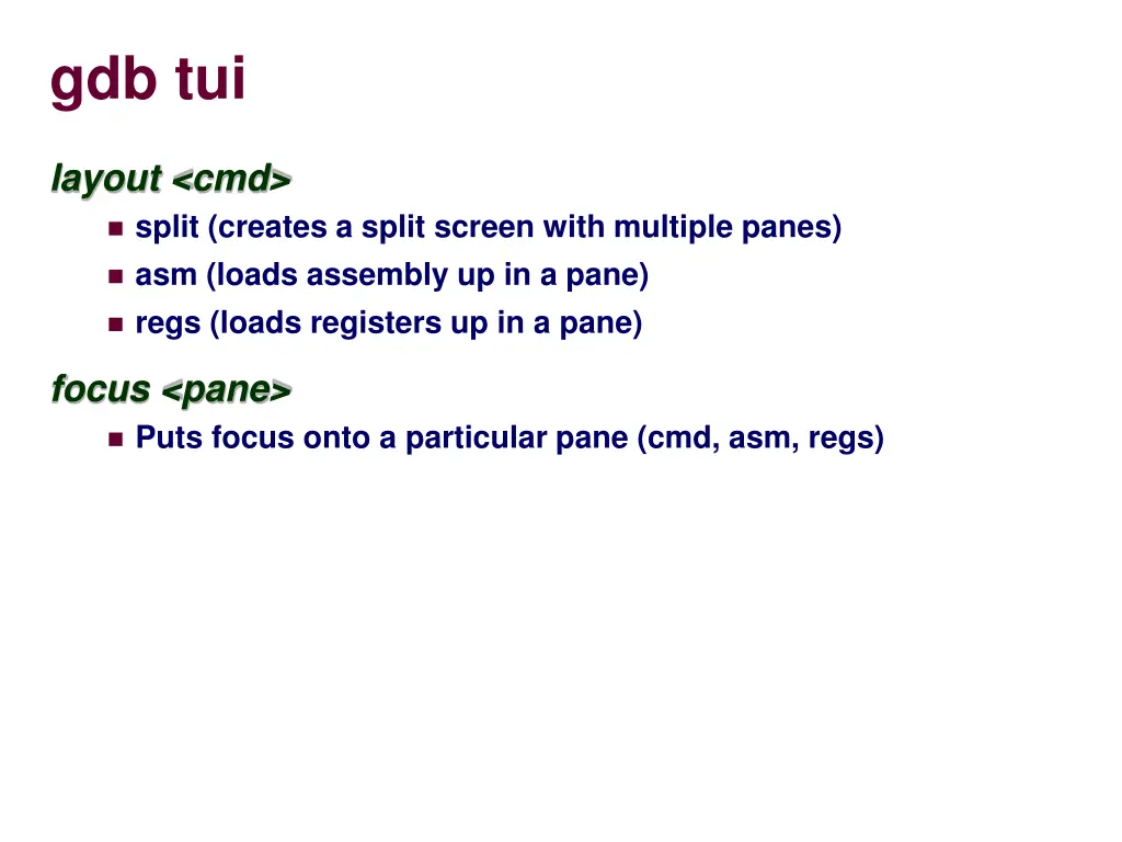 gdb tui