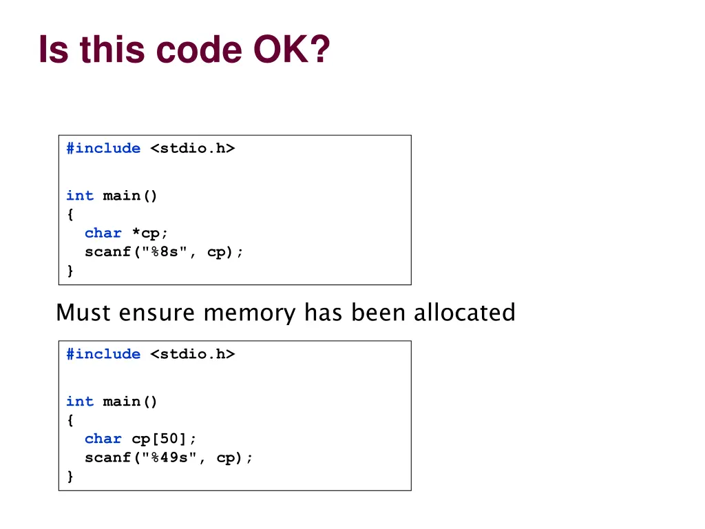 is this code ok