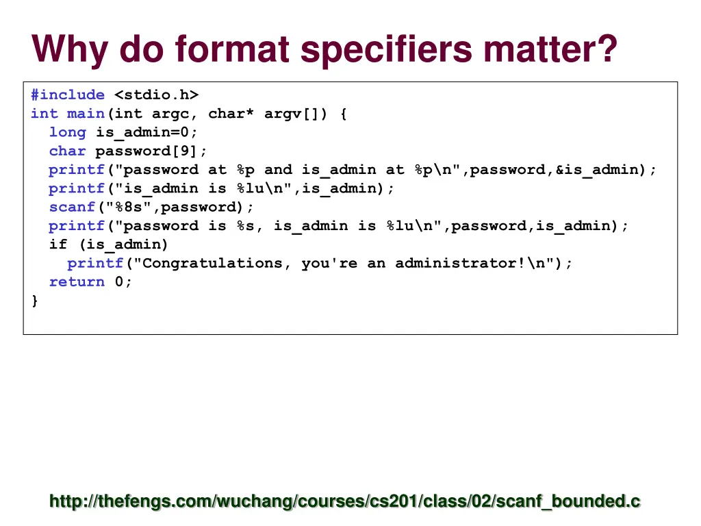 why do format specifiers matter 1