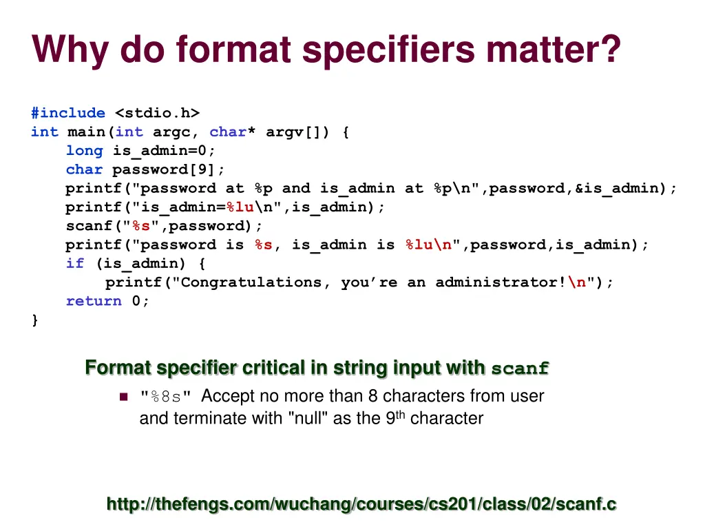 why do format specifiers matter
