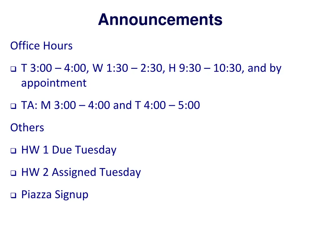 announcements