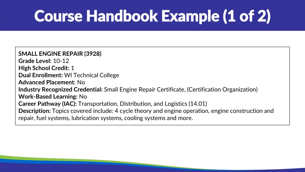 course handbook example 1 of 2 course handbook