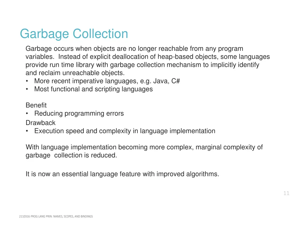 garbage collection