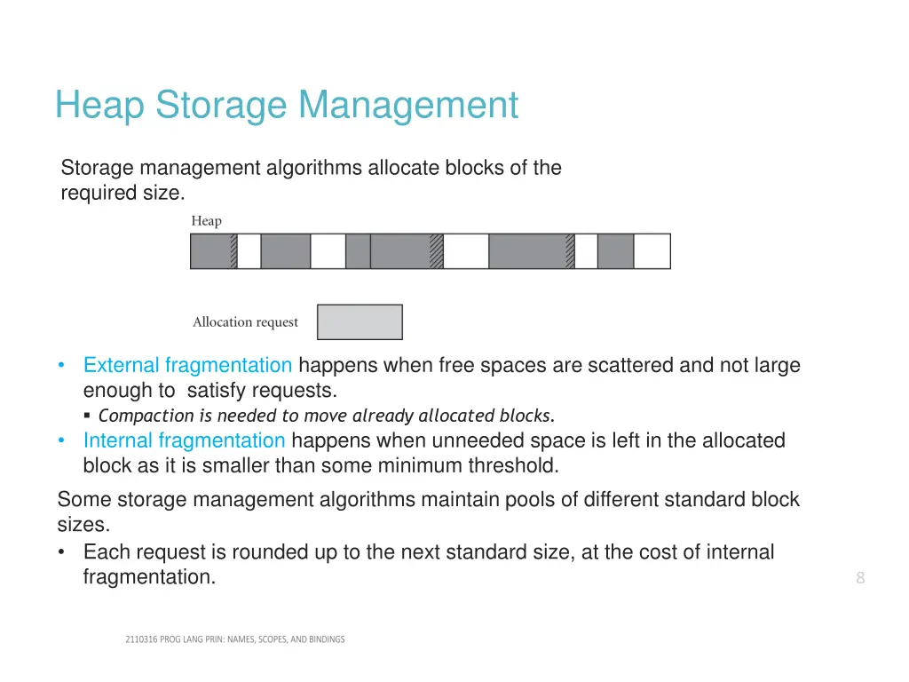 heap storage management
