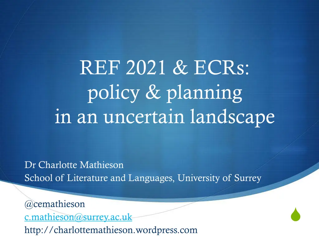 ref 2021 ecrs policy planning in an uncertain