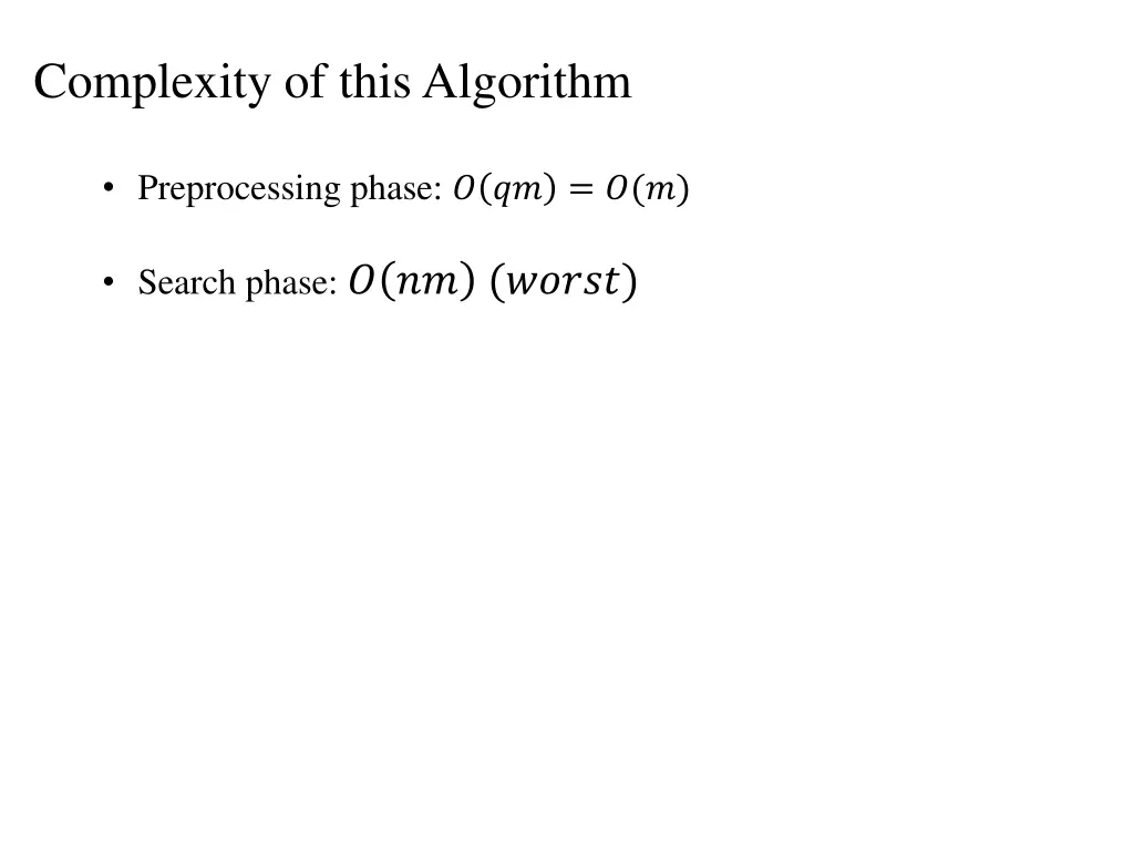 complexity of this algorithm