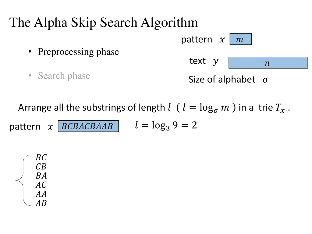 the alpha skip search algorithm 1