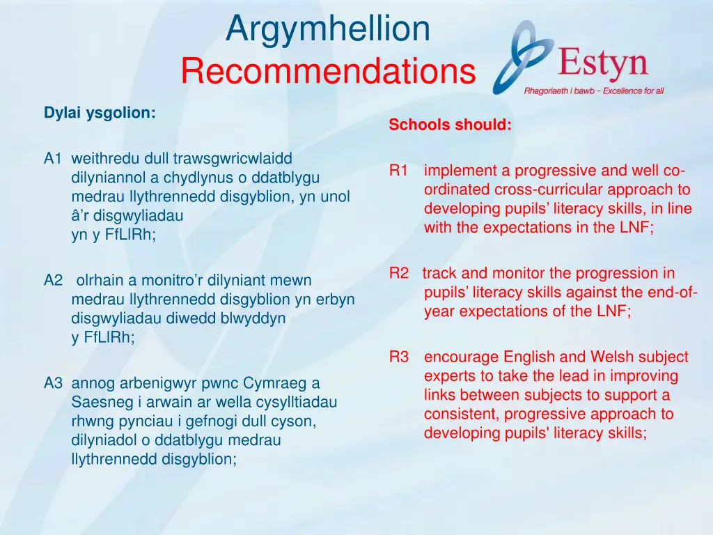 argymhellion recommendations