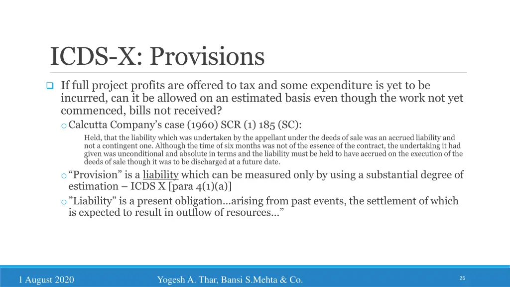 icds x provisions