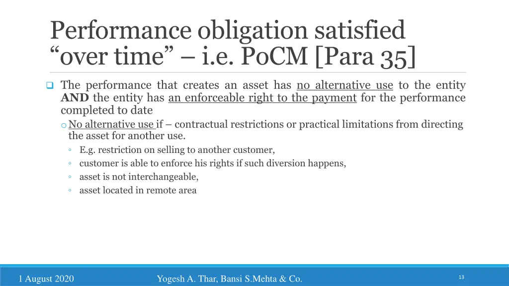 performance obligation satisfied over time