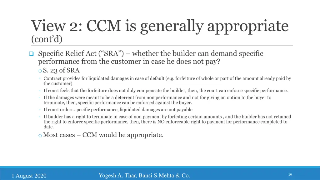 view 2 ccm is generally appropriate cont d