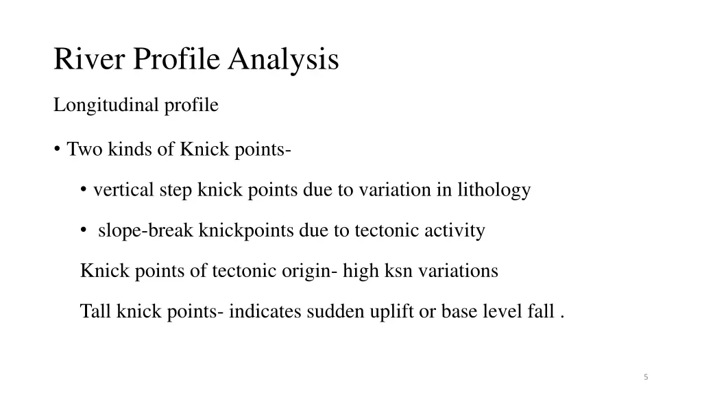 river profile analysis