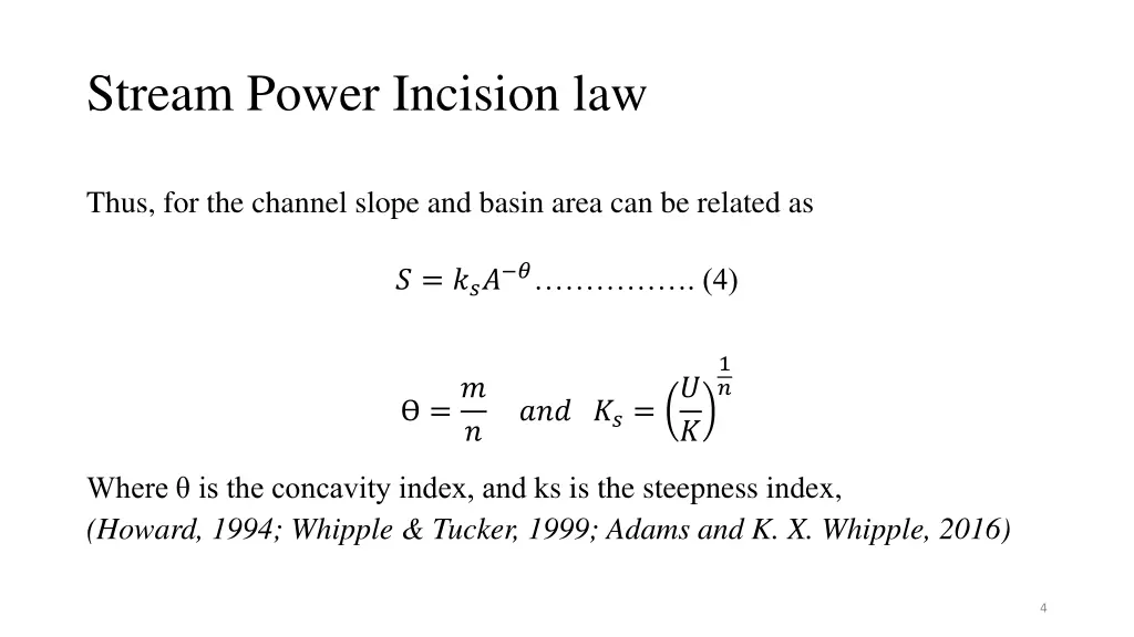 stream power incision law 2