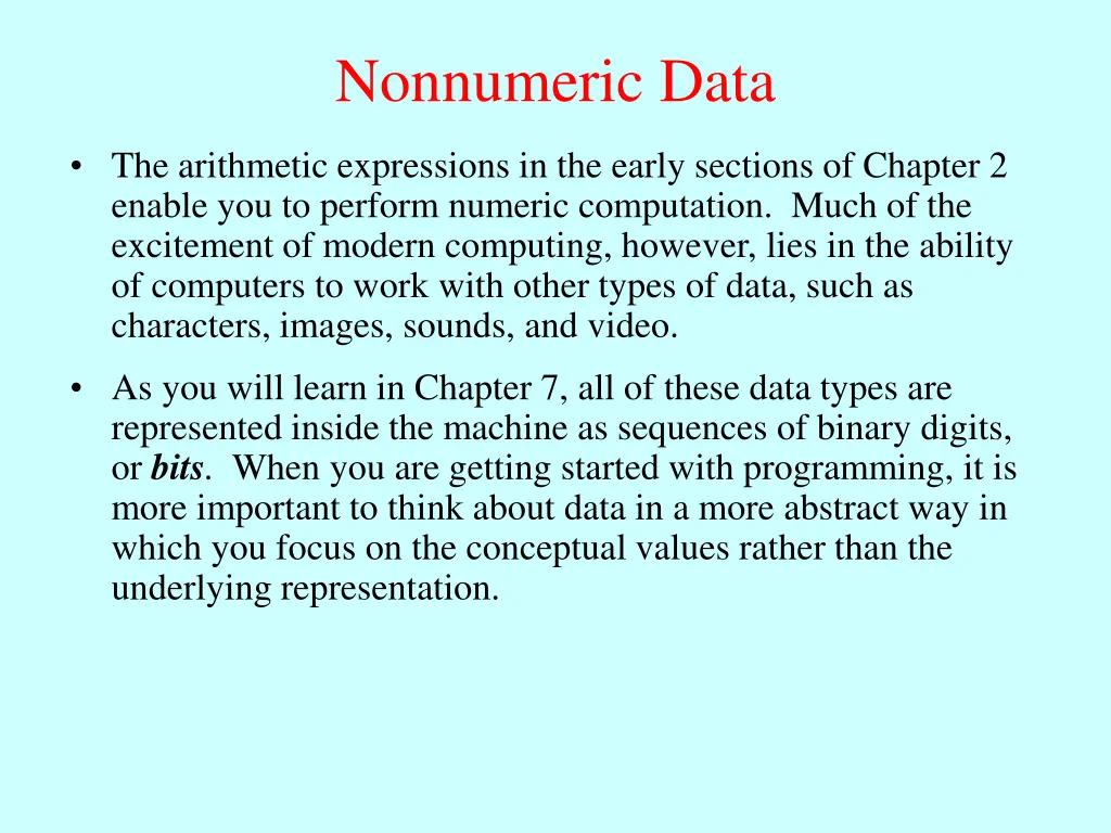 nonnumeric data