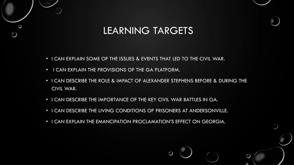 learning targets
